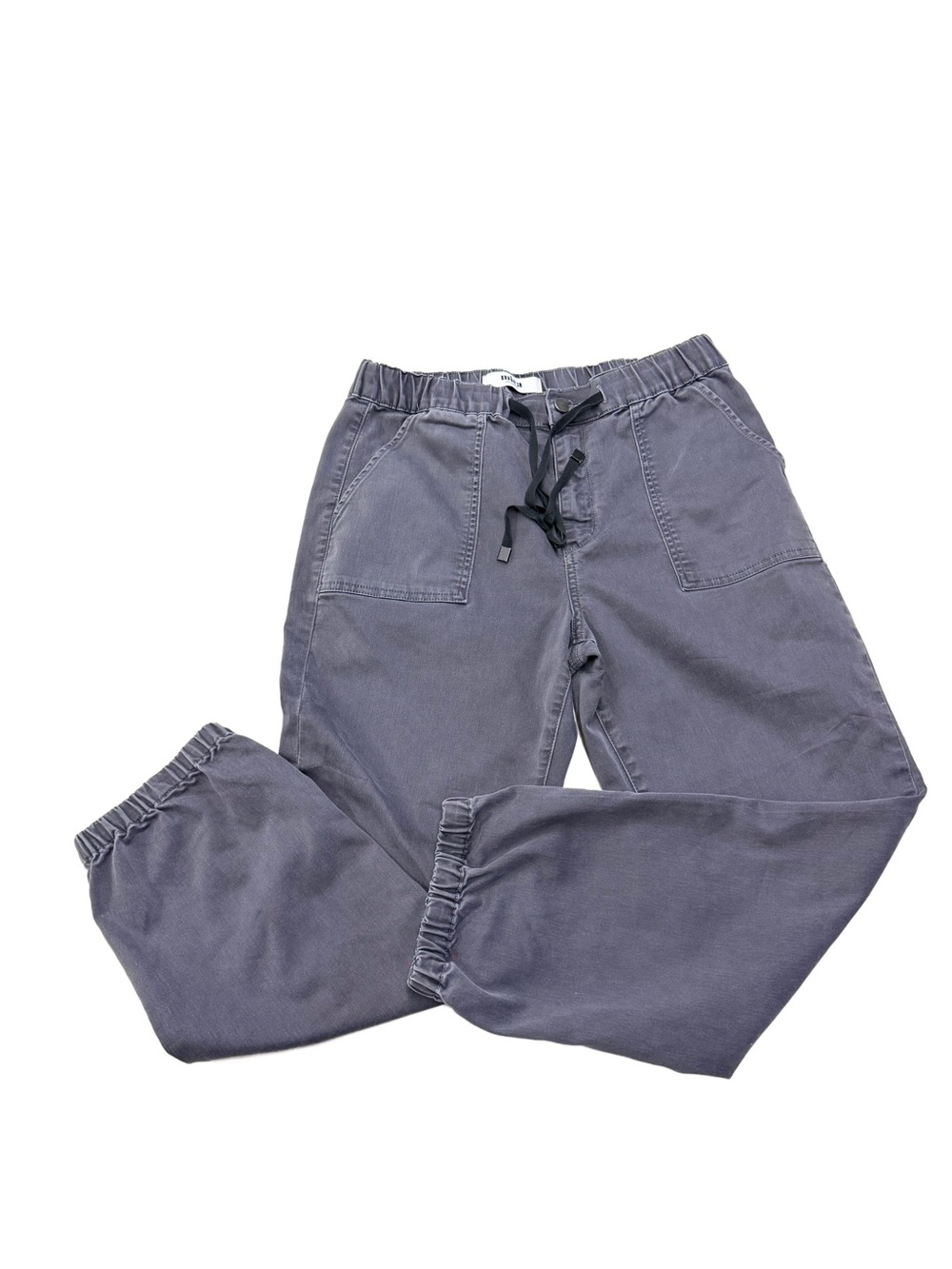 Mica Denim High Rise Gray Cropped Jogger Pants Cargo L